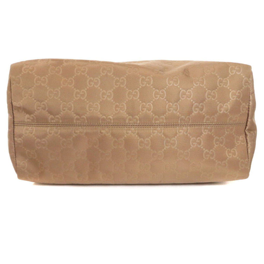 Gucci brown leather bag trim canvas tote GG - Picture 4 of 11